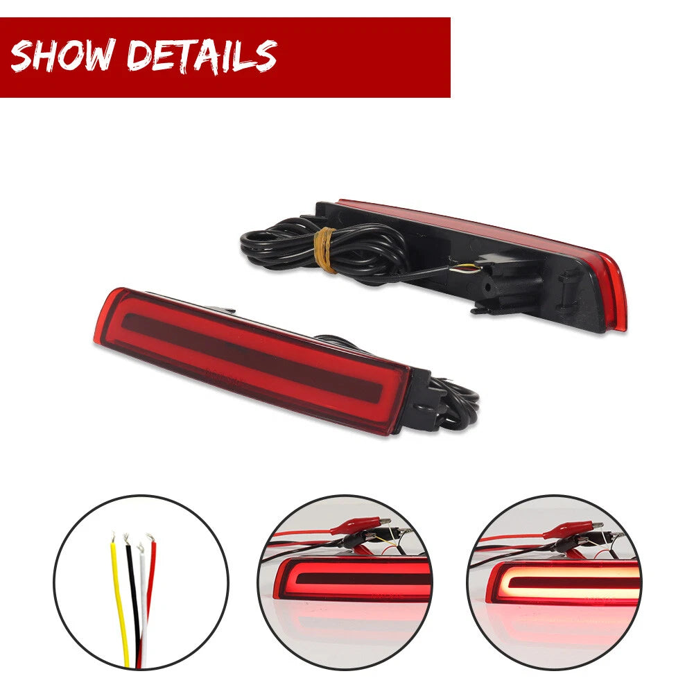 Red LED Rear Bumper Reflector Tail Brake Lights for Infiniti Juke Murano Sentra