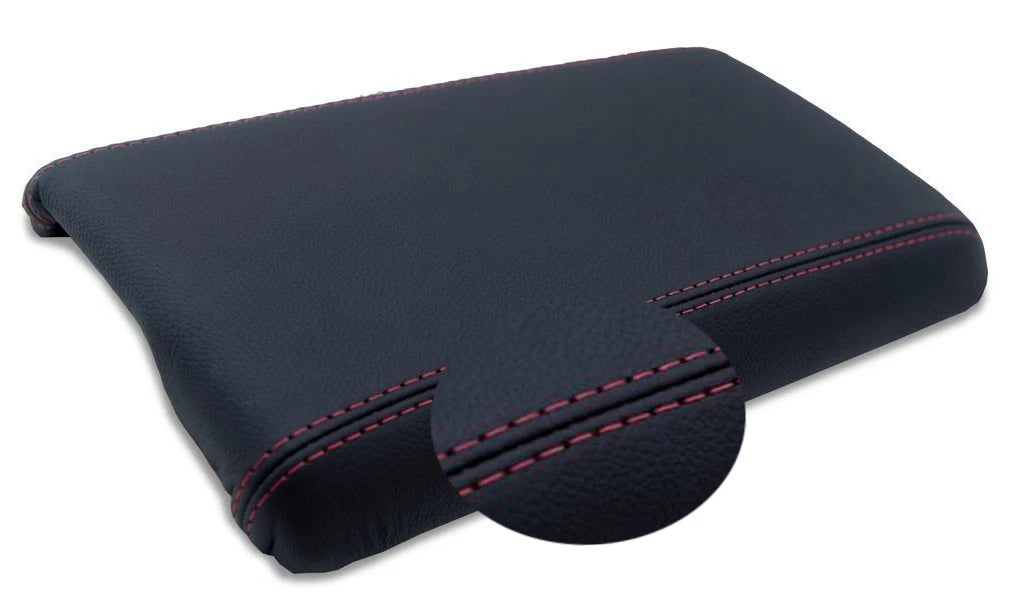 Leather Center Console Armrest Cover for Nissan 300ZX (1990–1996) Red Stitch