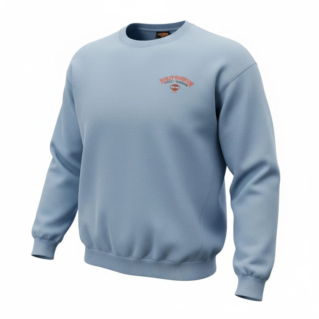 Harley Davidson White Mountain Pullover Sweatshirt for Men (Blue)