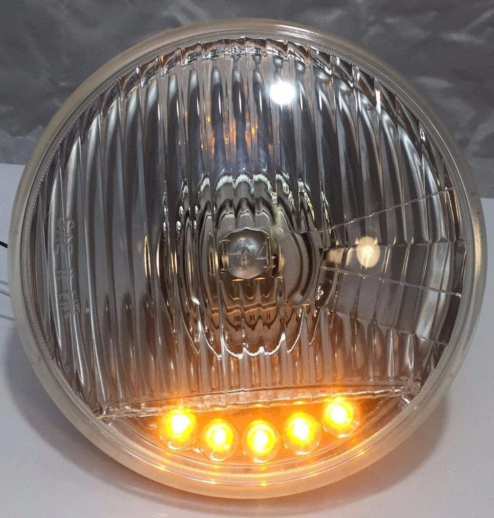 Crystal Headlights Pair with Amber LED Marker for Vehicle (2009–2017)
