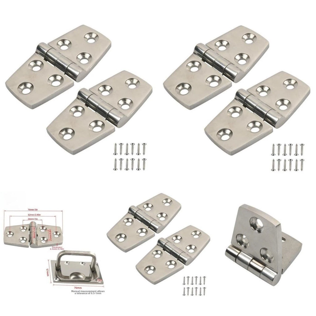 Set of 2 Hinges & 1 Handle for Boat Yacht Cabinet Door (316 SS Marine Grade)