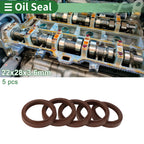 Set of 5 Oil Seal Rotary Shaft Seal FKM Rubber 22x28x3.6mm