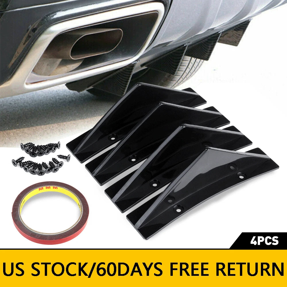 4X Rear Bumper Diffuser Lip Splitter Shark Fin for Chevy Camaro (2010–2023)