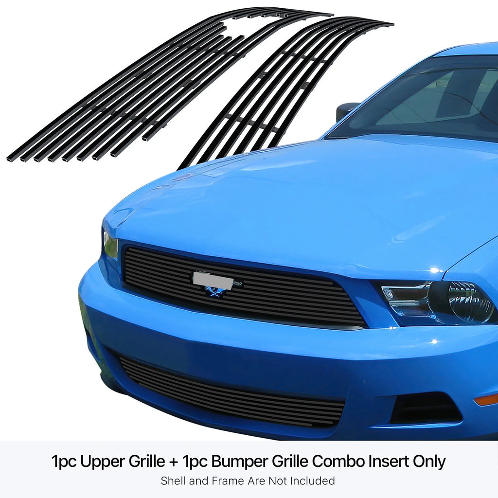 Stainless Steel Black Billet Grille Insert for Ford Mustang V6 (2010-2012)