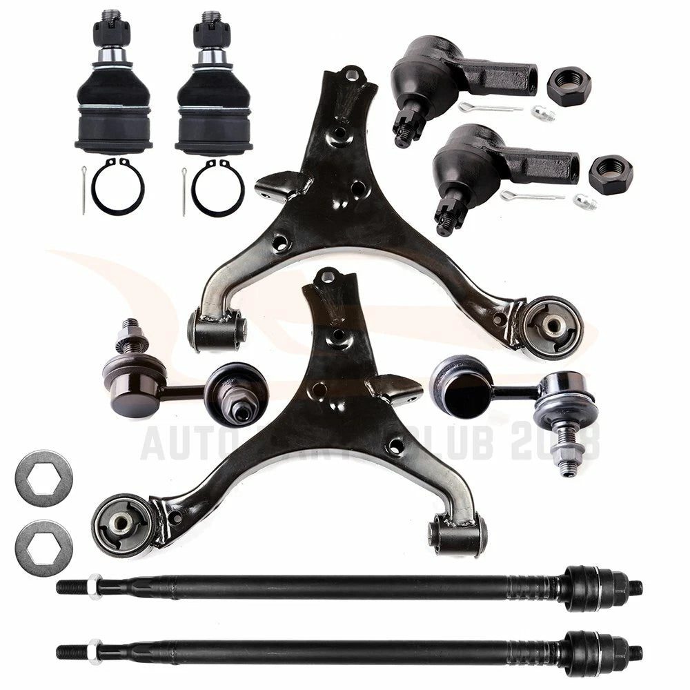 Set of 4 Front Control Arms Ball Joints Tie Rods Sway Bars for Honda Civic (2001–2005)