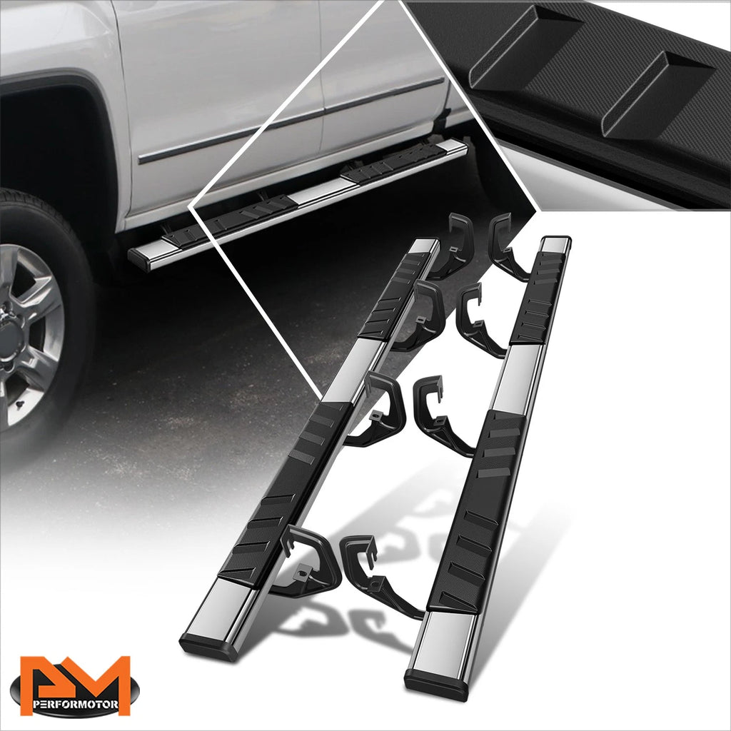 Set of 2 Chrome Side Step Nerf Bars for Silverado/Sierra Crew Cab (2007–2019)