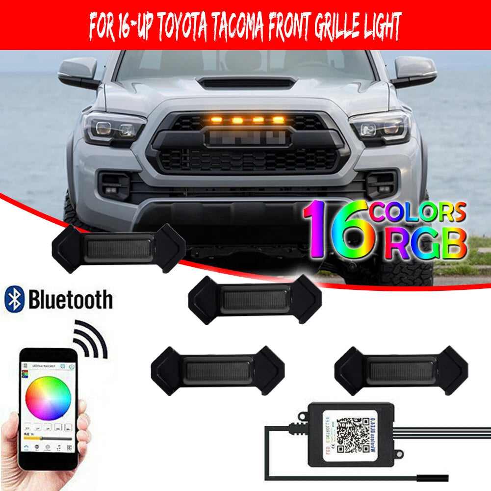 RGB LED Front Grille Lighting Kit for Toyota Tacoma (2016–2019)