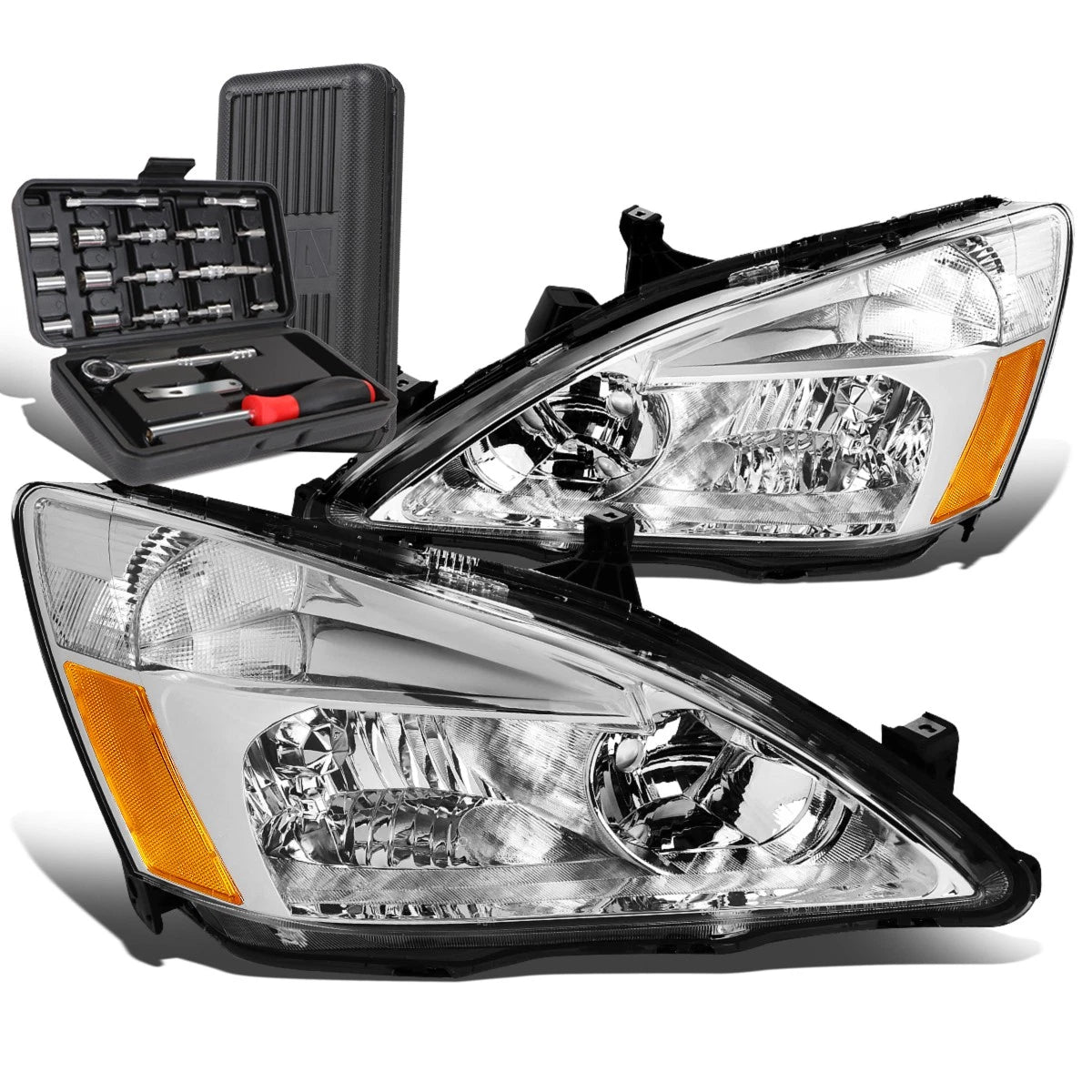 Pair of Chrome Signal Headlights for Honda Accord (2003–2007)