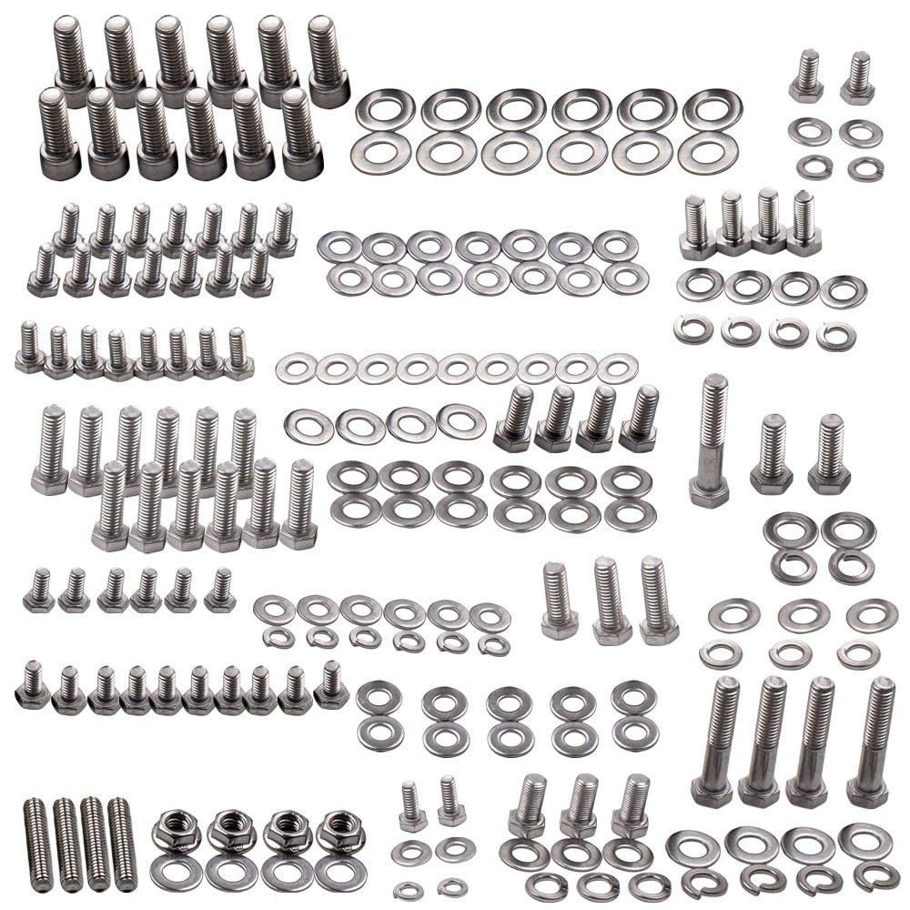 Stainless Hex Bolt Kit for Chevy Small Block SBC 265 283 305 307 327 350 400