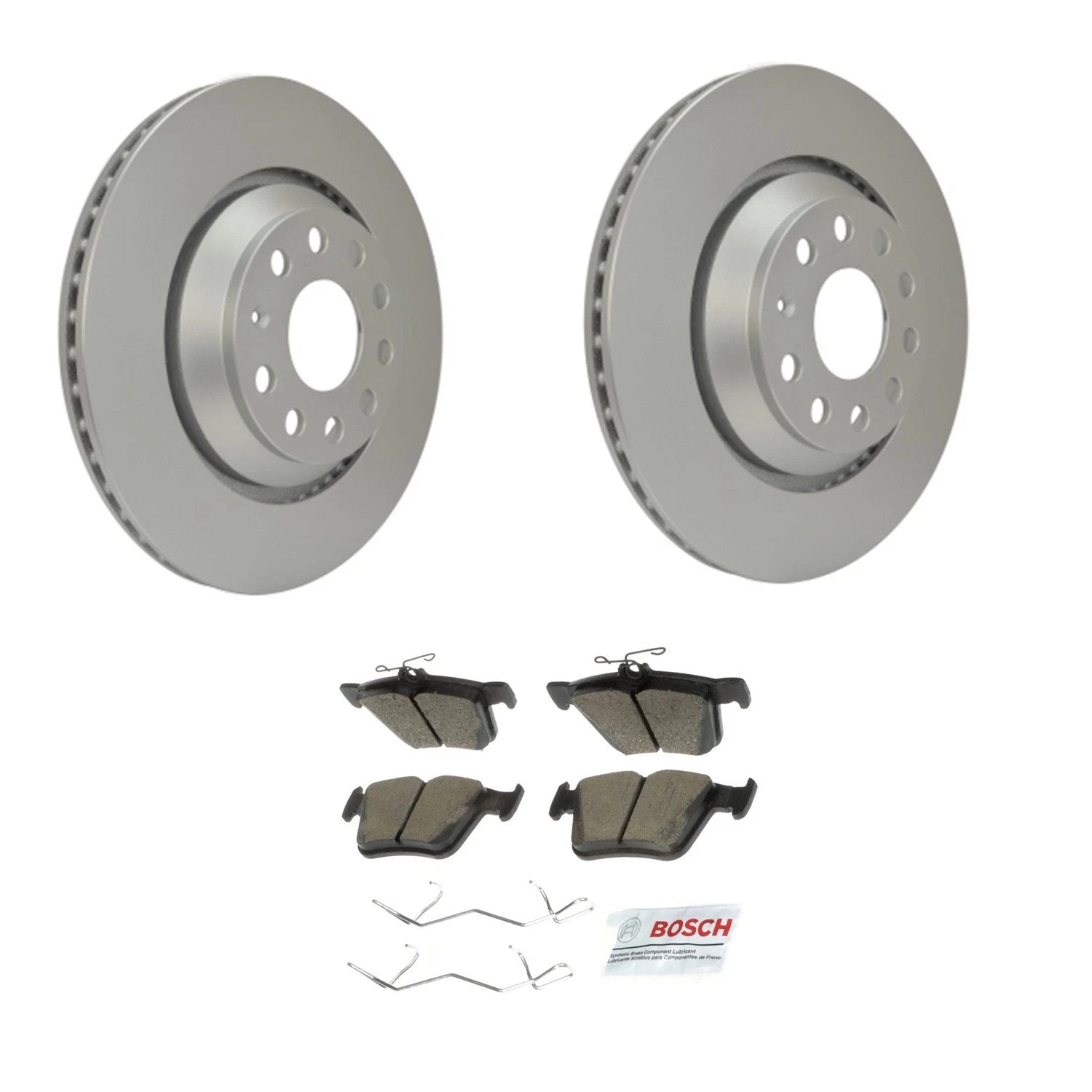 Hella Rear Rotors & Bosch Ceramic Brake Pads Kit for Audi A3 TT RS Q3 RS3 (2006–2021)