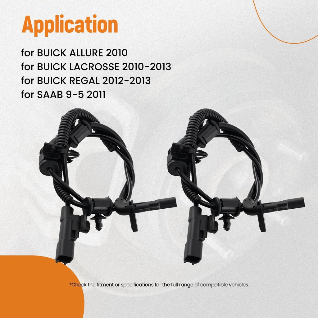 2X Front ABS Wheel Speed Sensor for Buick LaCrosse Regal Saab 9-5 (2011)