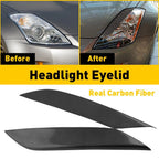 2X Headlight Eyelids for Nissan 350Z (2003–2008) Real Carbon Fiber