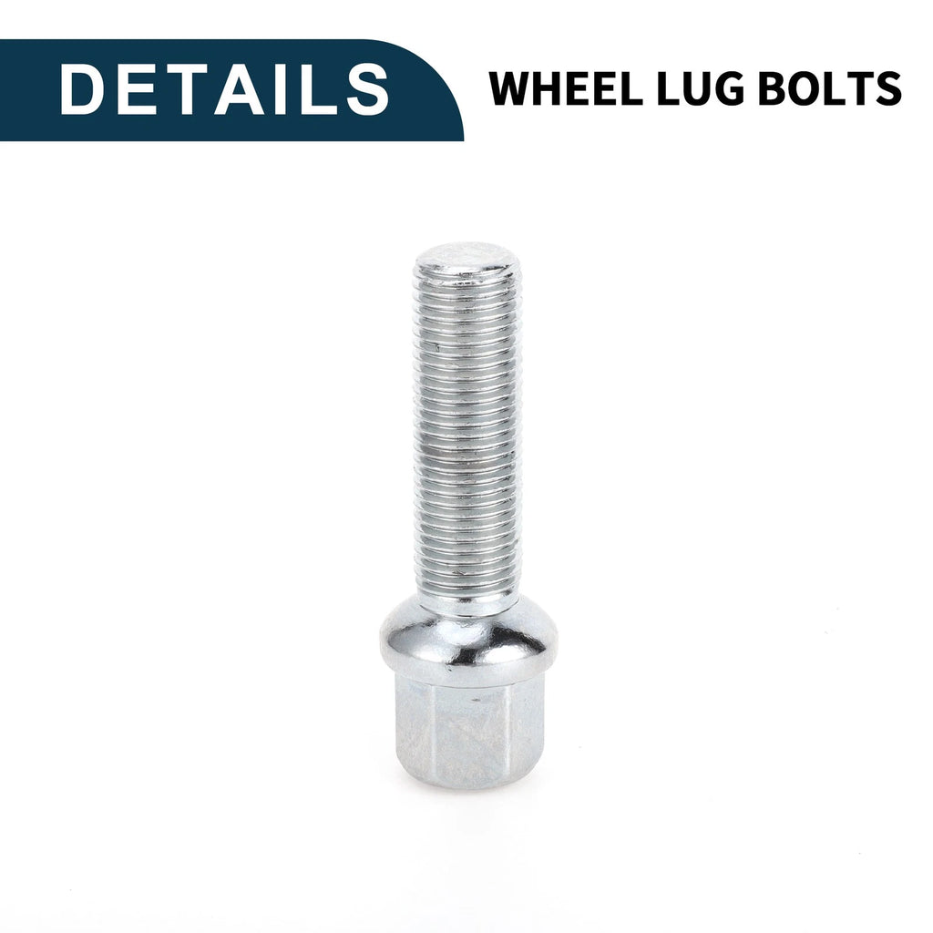 10 Pcs M14x1.5mm Ball Seat Wheel Lug Bolt 45mm Shank for Volkswagen Audi 