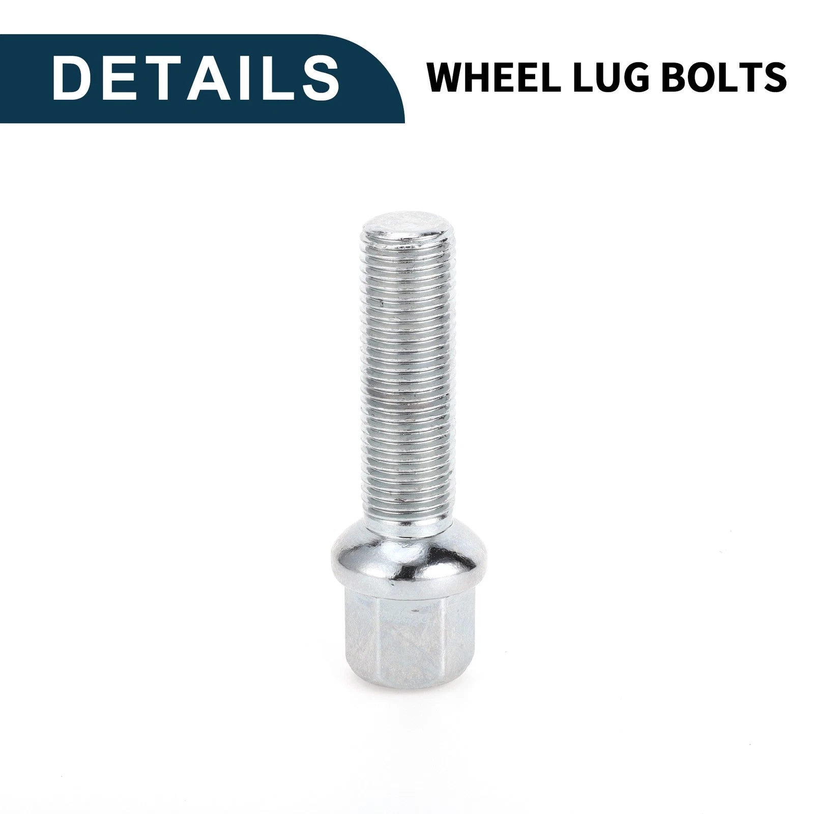 10 Pcs M14x1.5mm Ball Seat Wheel Lug Bolt 45mm Shank for Volkswagen Audi 