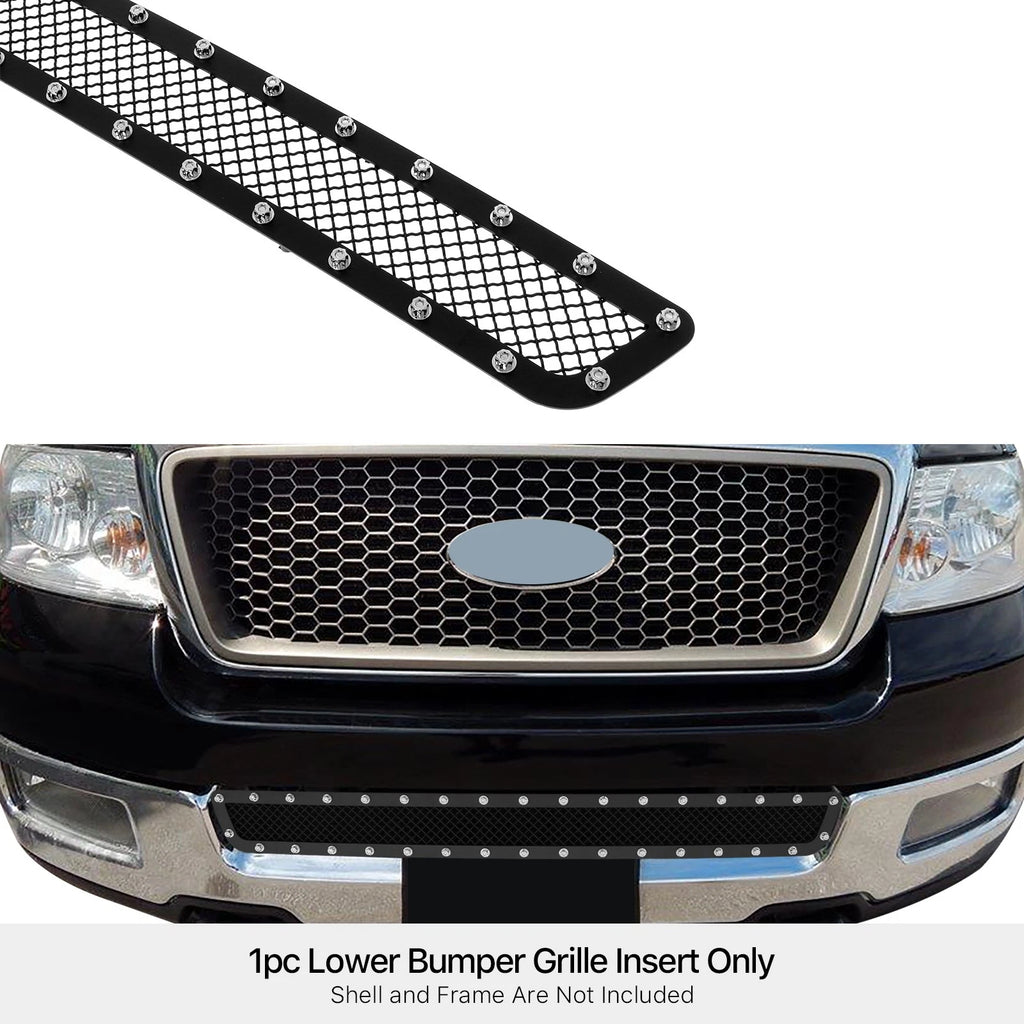 Lower Bumper Grille Insert for Ford F-150 (2004-2005) - Stainless Black Mesh
