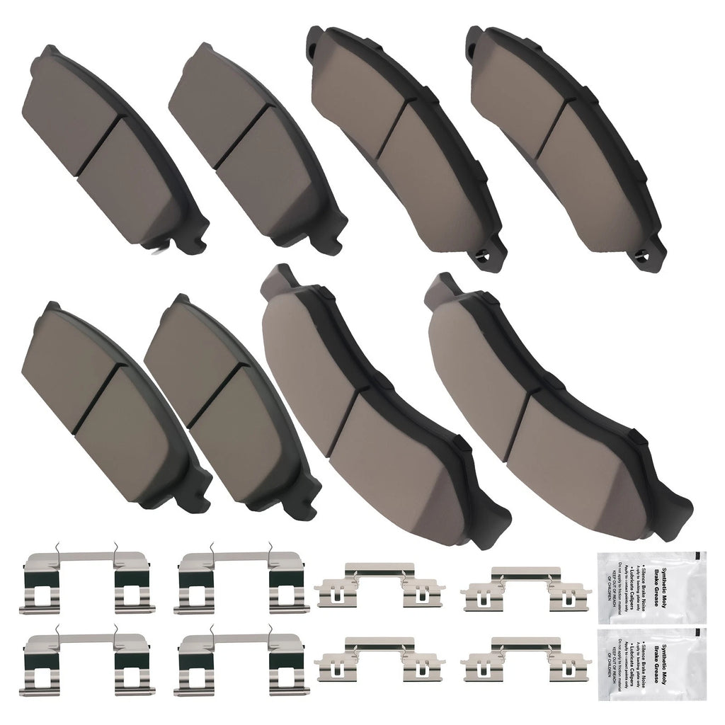 8pcs Ceramic Brake Pads Set for Cadillac Escalade/GMC Sierra 1500 (2007–2020)