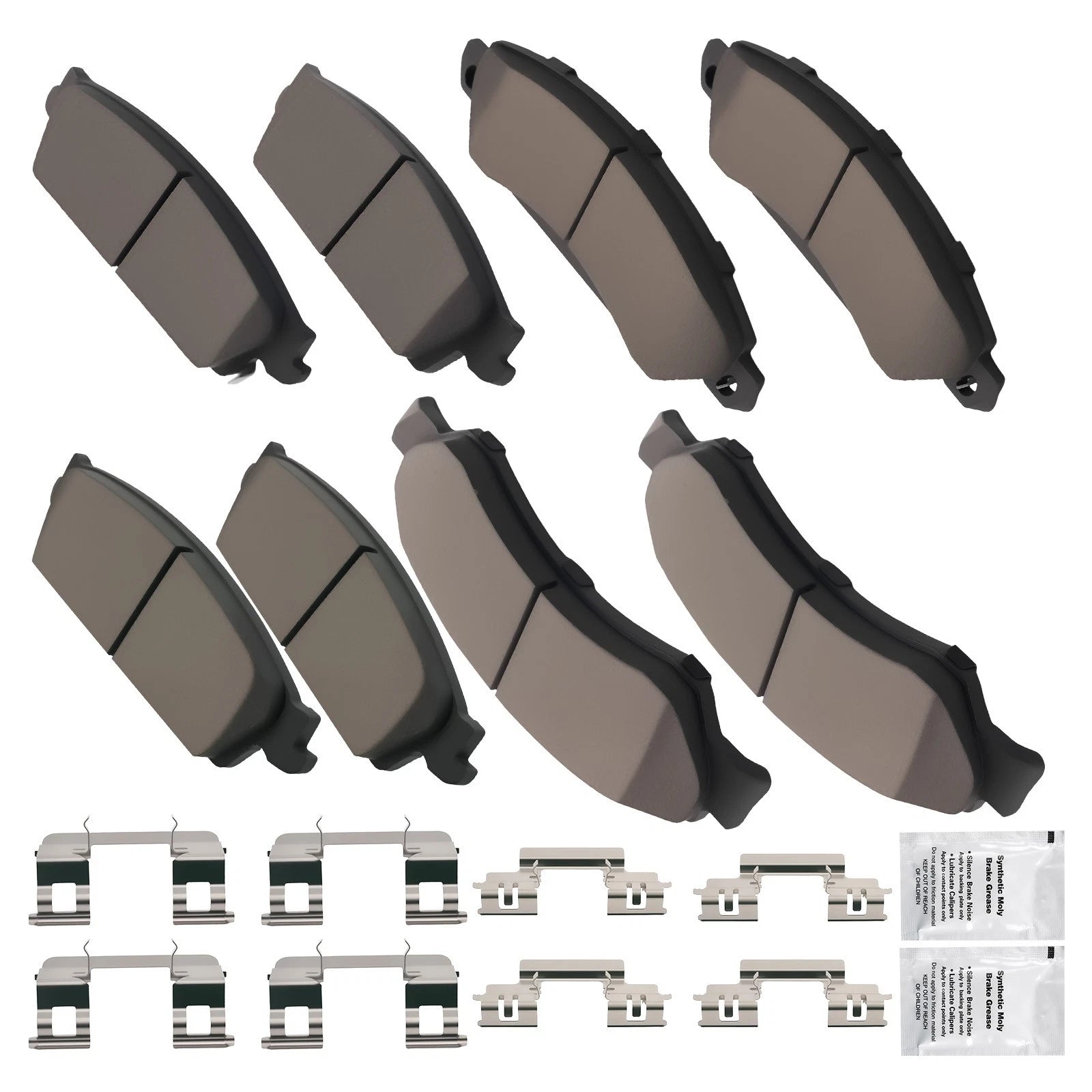 8pcs Ceramic Brake Pads Set for Cadillac Escalade/GMC Sierra 1500 (2007–2020)