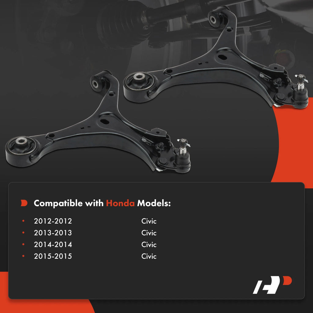 2X Front Lower Control Arm with Ball Joint for Honda Civic