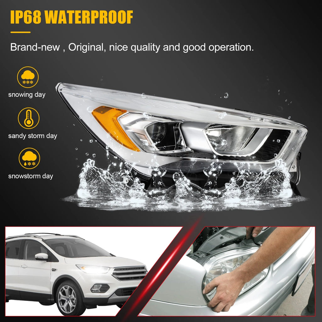 Right Side Headlight Assembly for Ford Escape (2017–2019)