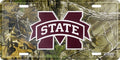 Camo License Plate for Mississippi State Bulldogs Car Truck (12"x6")