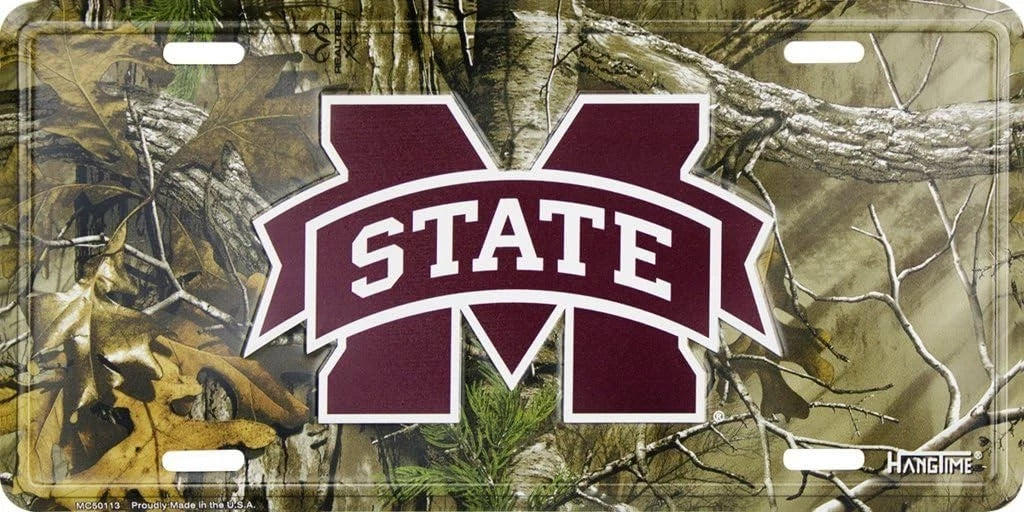 Camo License Plate for Mississippi State Bulldogs Car Truck (12"x6")