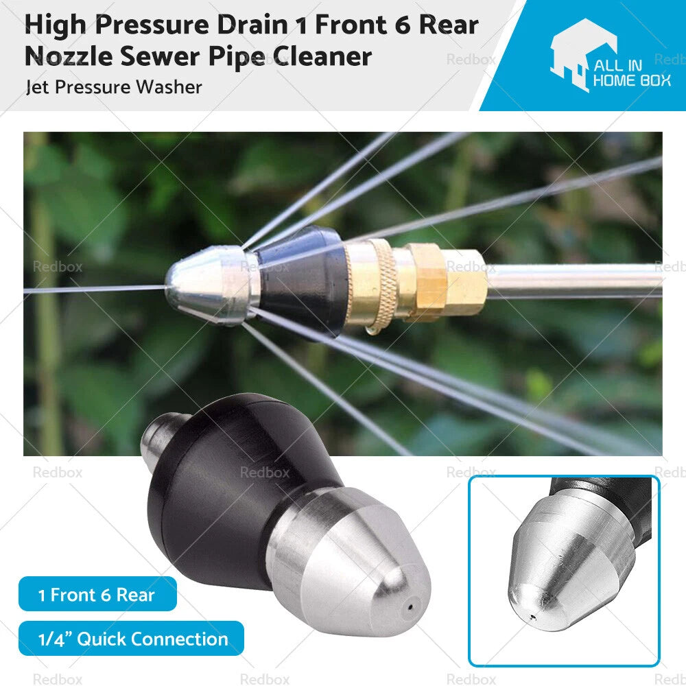 High Pressure Drain Nozzle Set of 7 for Sewer Pipe Cleaner Jet Washer