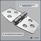 4-Pack 316 Stainless Steel Hinges for Boat Hatch (FO628-M4)