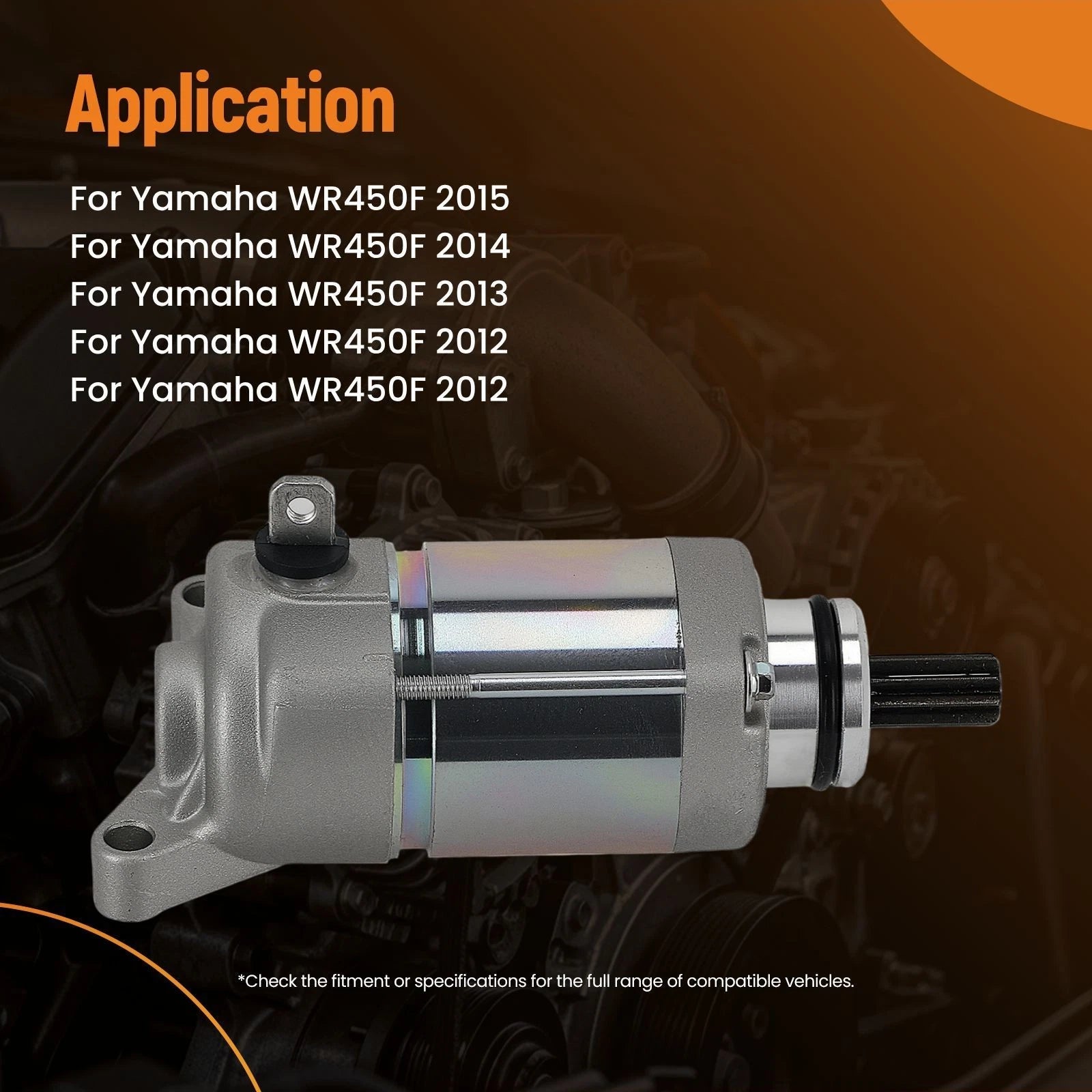 12V CW Starter Motor for Yamaha WR450F (2007–2014) 5TJ-81890-31-00 9T