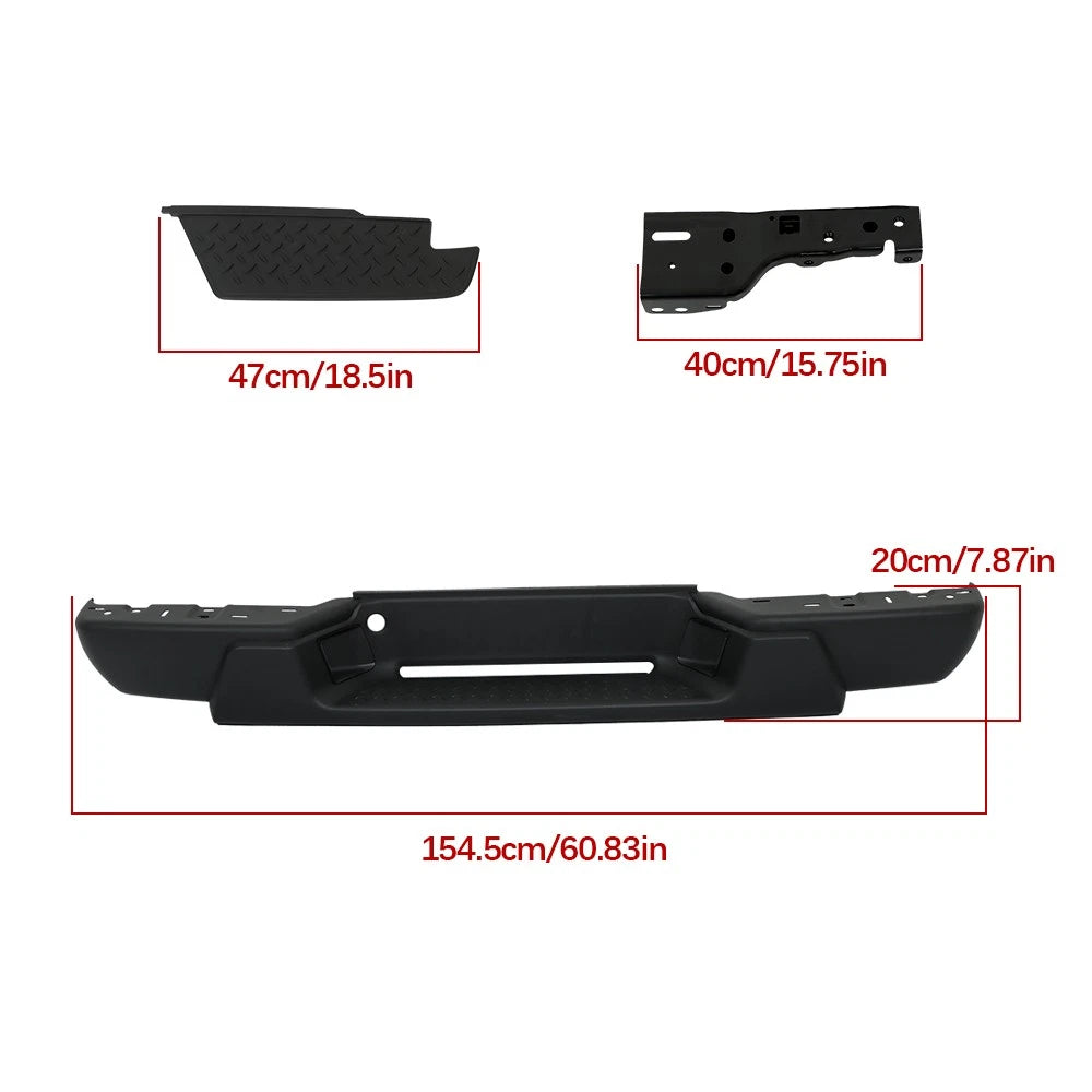 Rear Bumper Assembly for Chevrolet Colorado (2008–2012) - Metallic Black