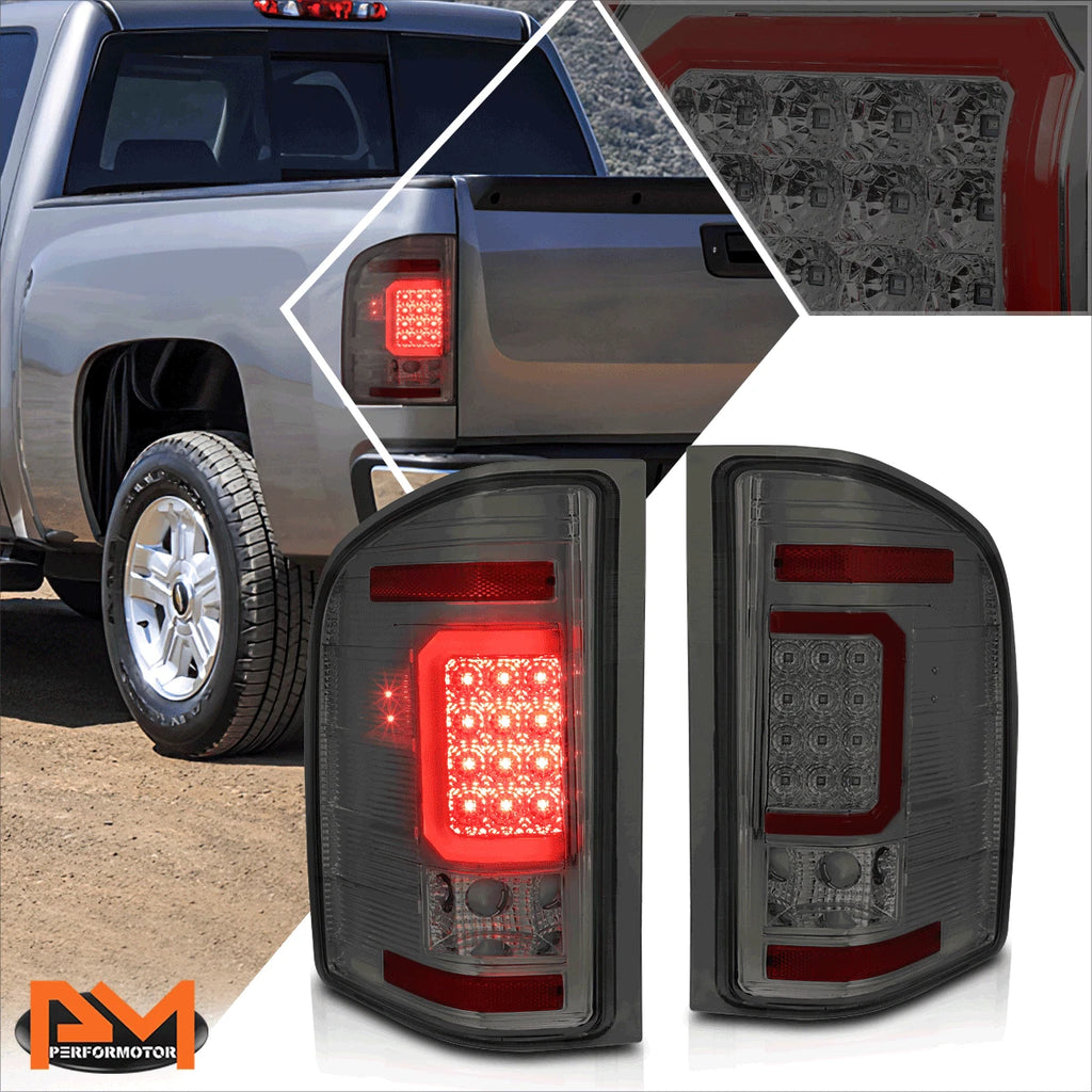 3D LED C-Bar Tail Lights for Chevy Silverado (2007–2014) - Smoked