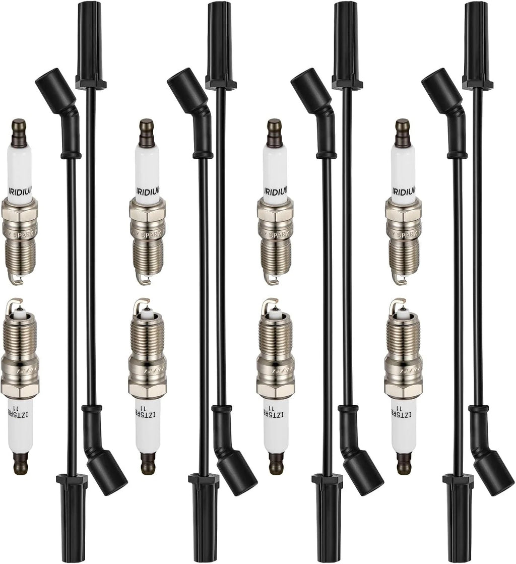 Platinum Spark Plug Set + Heavy-Duty Wires for GMC Sierra 6.0L V8 (2009–2013)