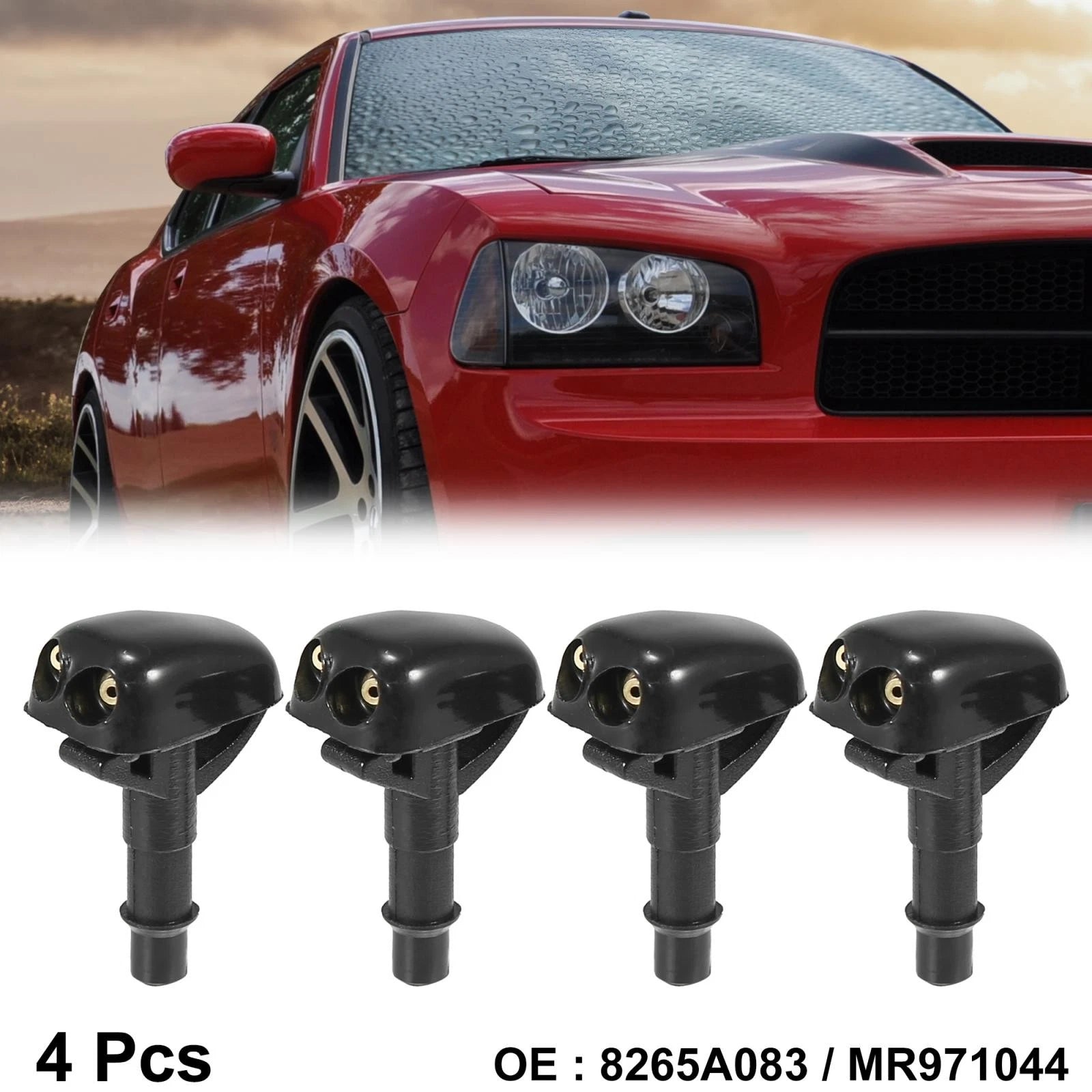 Set of 4 Front Windshield Washer Nozzles for Mitsubishi Lancer (1995–2005) 8265A083