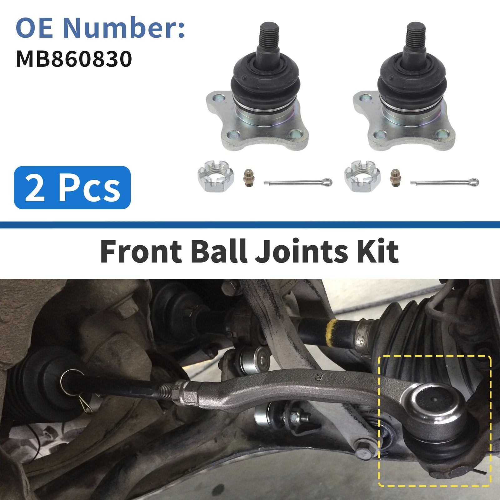 2X Front Lower Ball Joints for Mitsubishi Montero (1992–2000) MB860830