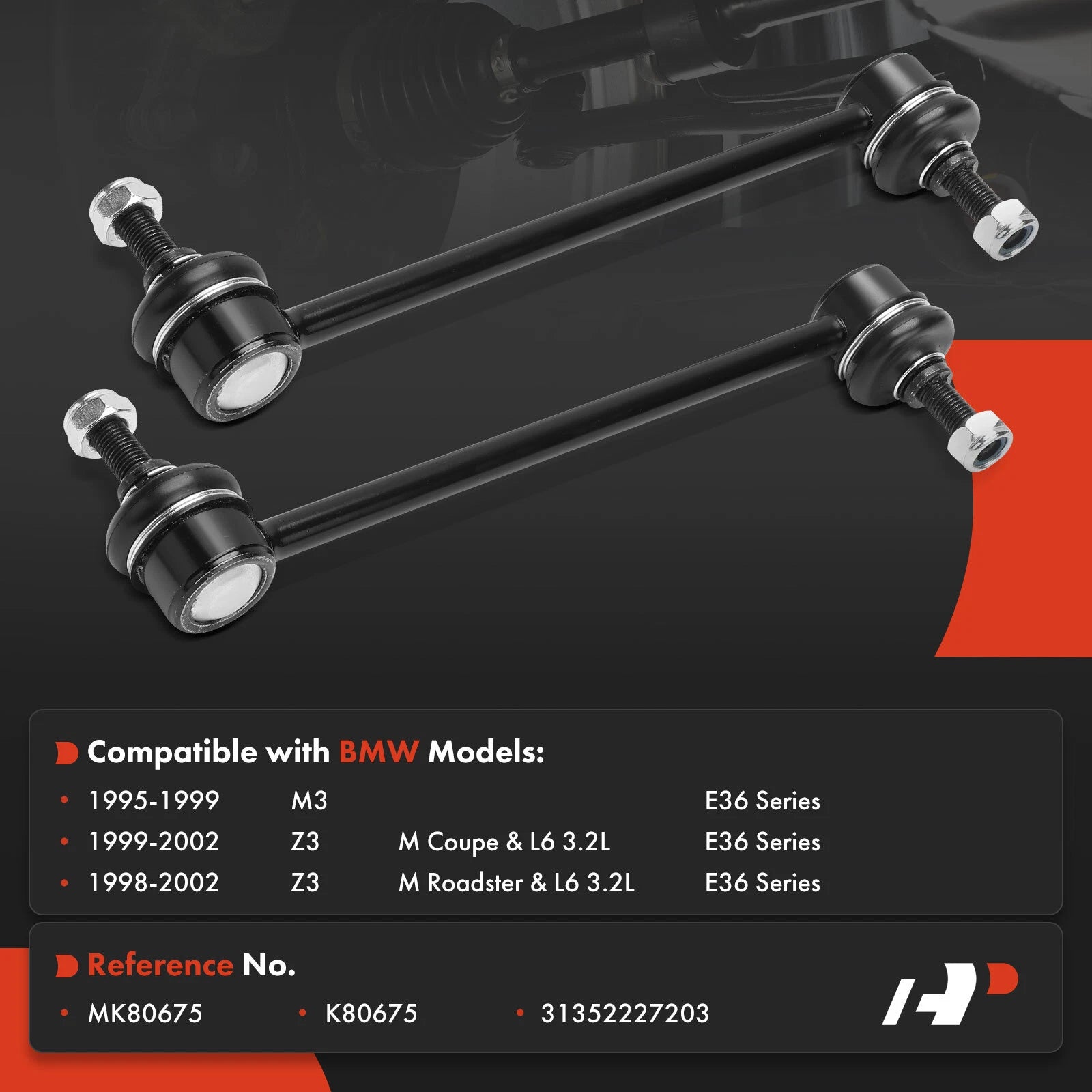 2Pcs Sway Bar Link for BMW E36 M3 (1995-1999) Z3 (1998-2002)