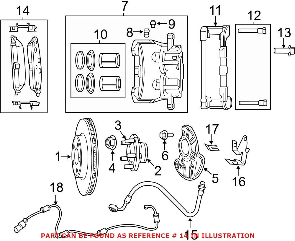 Set of 4 Genuine OEM Mopar Front Disc Brake Pads for Dodge Charger (2014–2022)