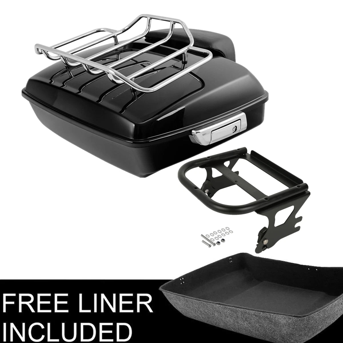 Chopped Trunk Backrest with Mounting Rack for Harley Touring Road Glide (1997–2008)