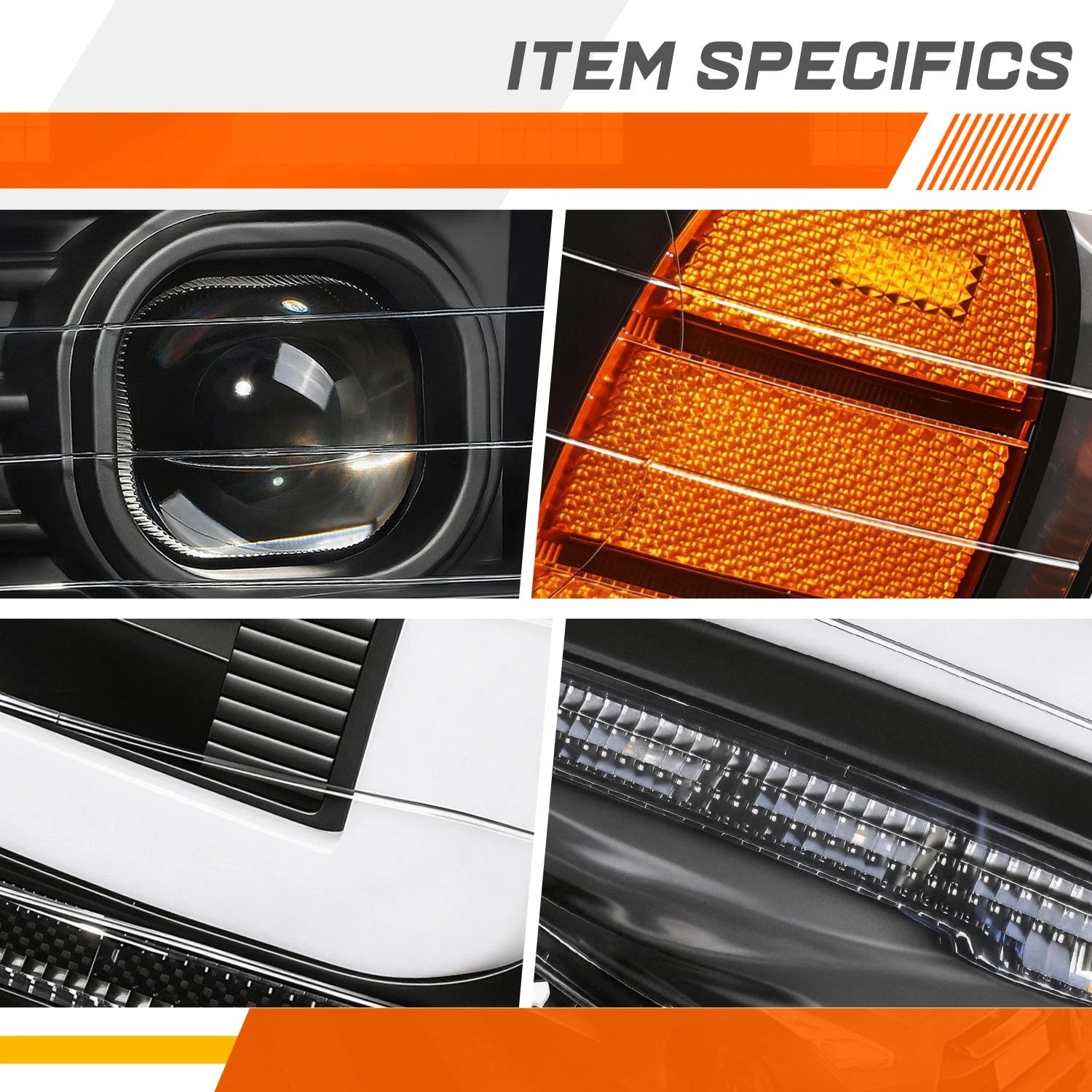 LED DRL Bar Projector Headlights for Dodge Ram 1500-3500 (2002–2005)