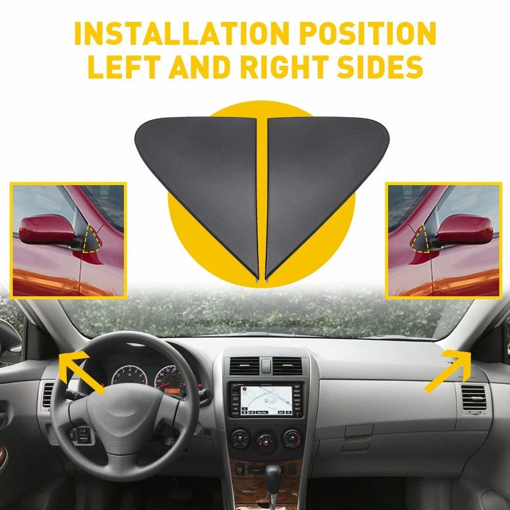 2pcs Side View Mirror Fender Corner Trim Cover for Toyota Corolla (2008–2013)
