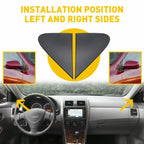 2pcs Side View Mirror Fender Corner Trim Cover for Toyota Corolla (2008–2013)