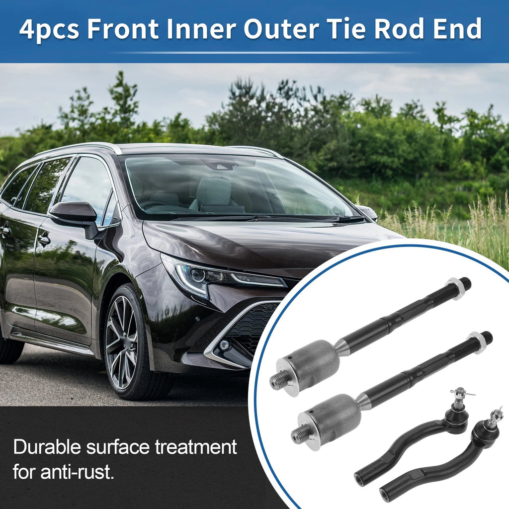 Set of 4 Front Inner Outer Tie Rod End Links for Toyota Solara (2004–2008) No. ES80603/EV420