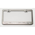 Polished Plate Frame w/White LED&"Camaro"&Brushed Face for 2010-13 Chevy Camaro