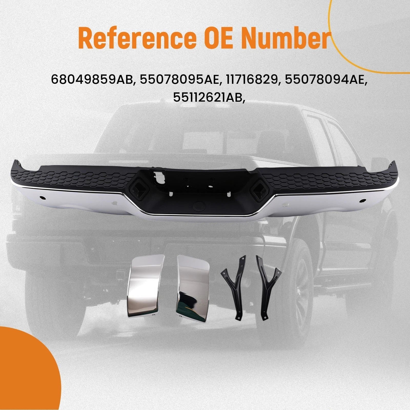 Chrome Rear Bumper for Ram 1500/2500/3500 (2013–2018)
