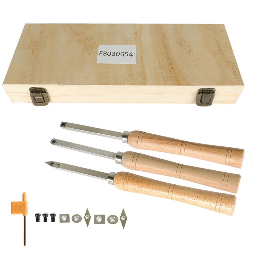3 Piece Carbide Woodturning Tool Set for Mini Woodturners
