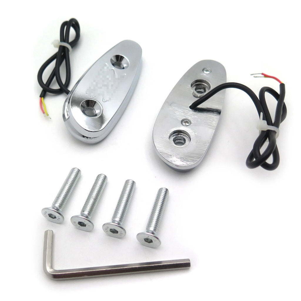 LED Signal Mirror Block Off Base Plate Chrome for Suzuki GSXR 600 750 (2001–2004)