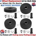 Wheel Kit w/Clips for Lift Rolling Jacks SB700005, SB100005