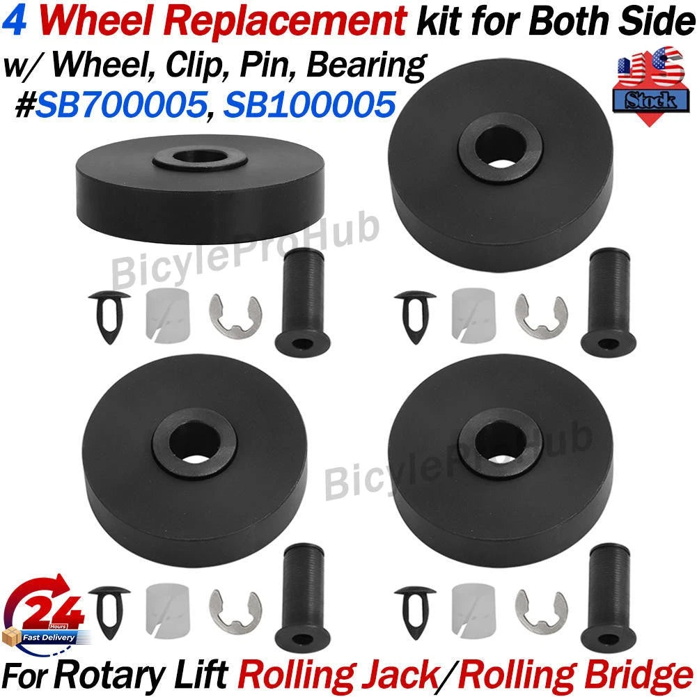 Wheel Kit w/Clips for Lift Rolling Jacks SB700005, SB100005