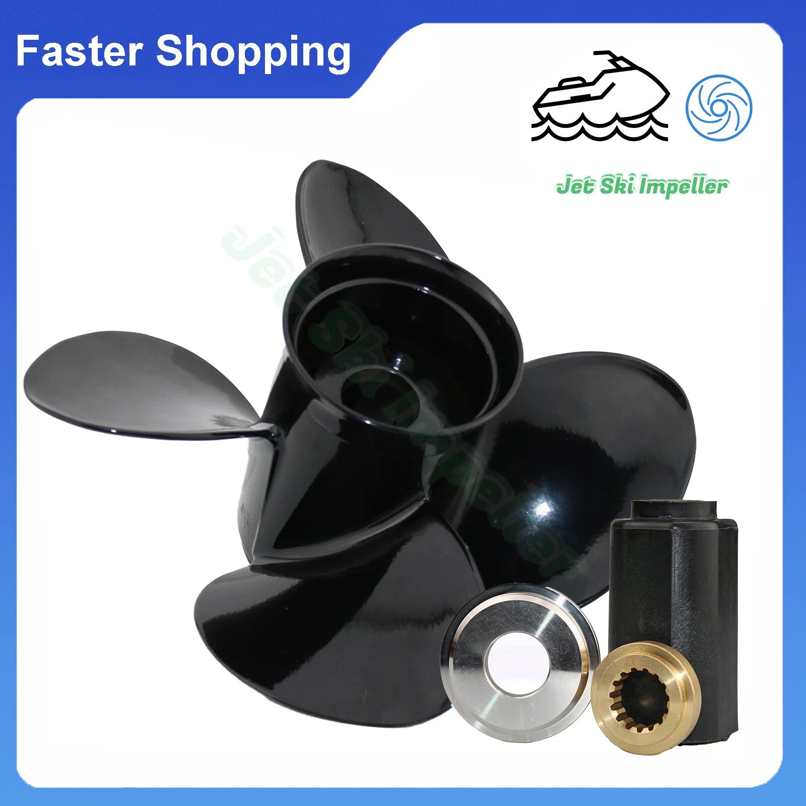 Outboard Propeller 13x17 for Yamaha 50-130HP (4 Blades, 15 Spline)