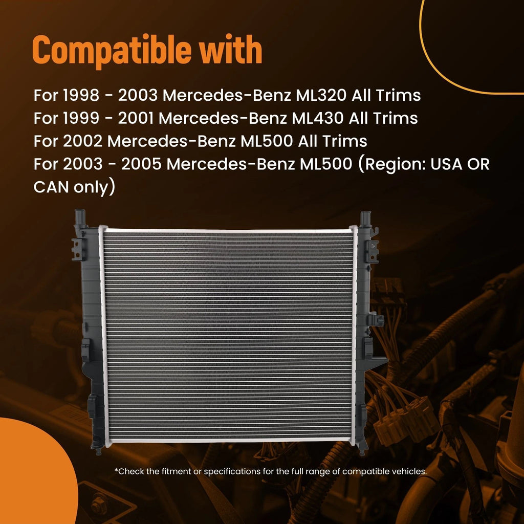 Aluminum Cooling Radiator for Mercedes-Benz ML320 ML500 (1998–2005)