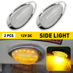 2X Clear LED Side Marker Light for Freightliner Sleeper Cab Trailer