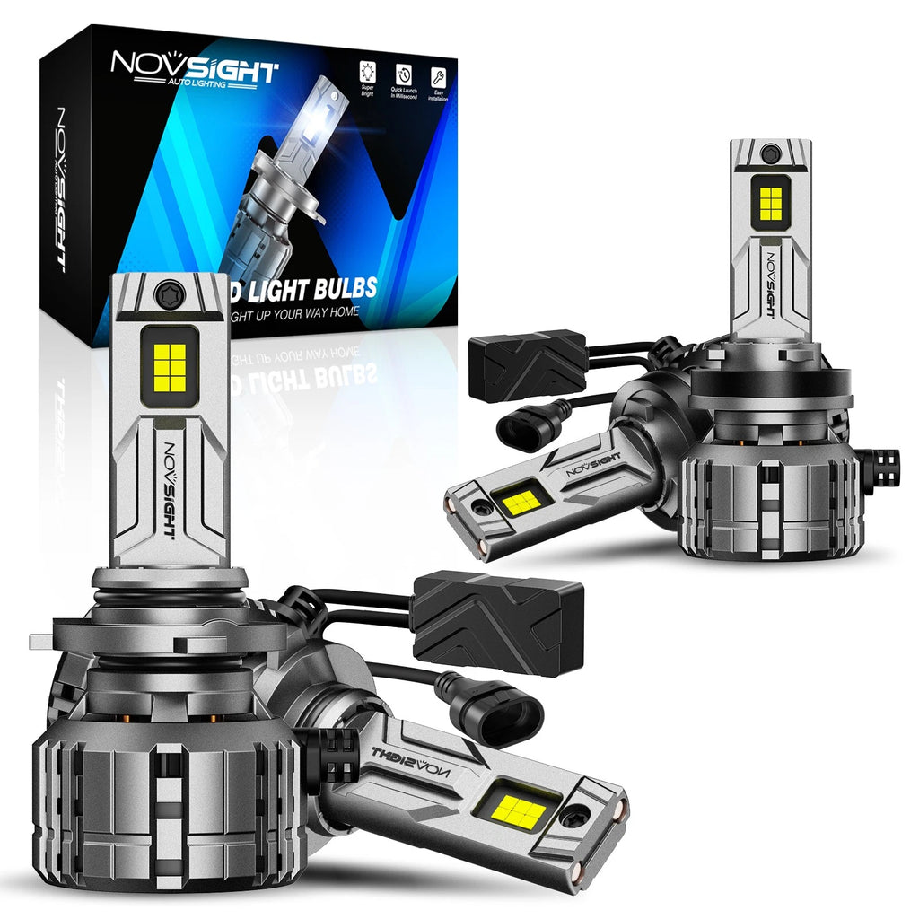 4X H11 9005 LED Headlight Bulbs for NOVSIGHT (500% Brighter, 6500K)